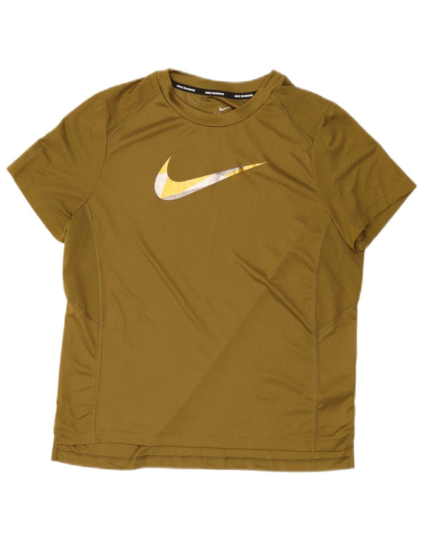 Camiseta Nike Masculina Dri Fit Graphic Top Grande Poliéster Cáqui