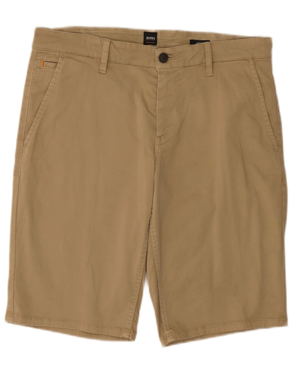 Hugo Boss Mens Chino Shorts W35 Grande Algodão Bege