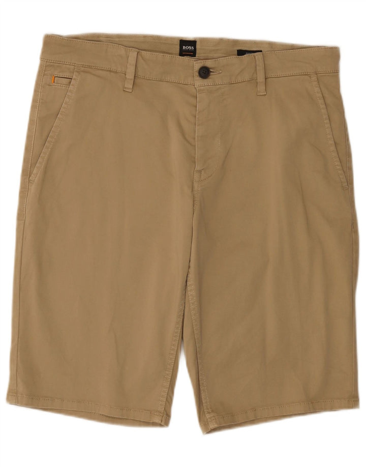 Hugo Boss Mens Chino Shorts W35 Grande Algodão Bege