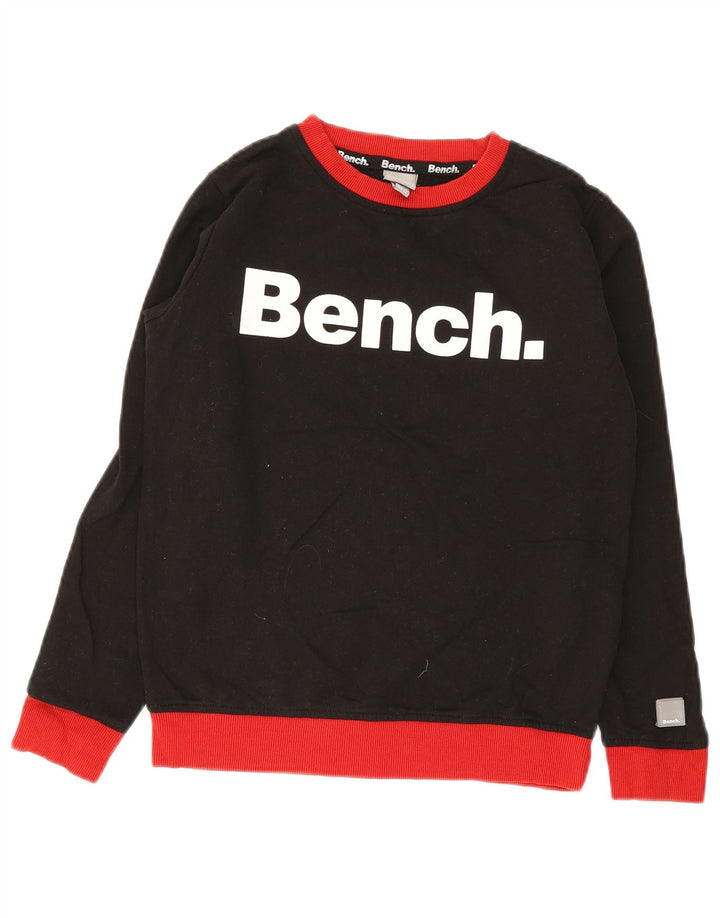 Suéter gráfico Bench Boys 11-12 anos algodão preto