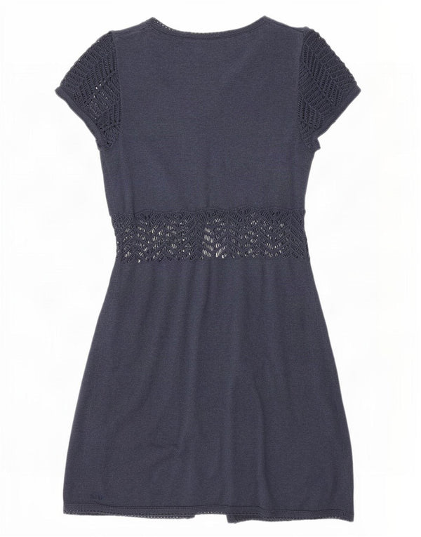 Vestido feminino Fat Face UK 8 pequeno algodão azul marinho