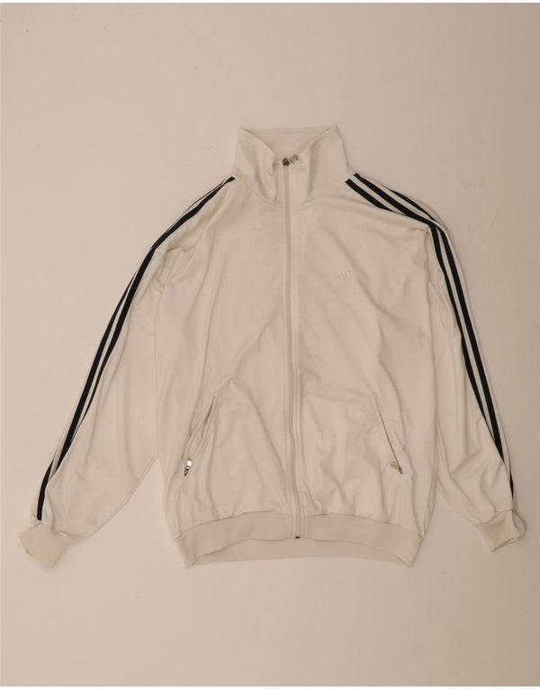 Adidas Mens Tracksuit Top Jacket UK 40/42 Médio Branco Poliéster