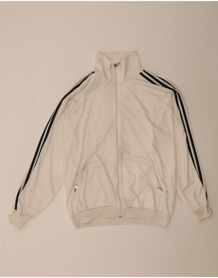 Adidas Mens Tracksuit Top Jacket UK 40/42 Médio Branco Poliéster