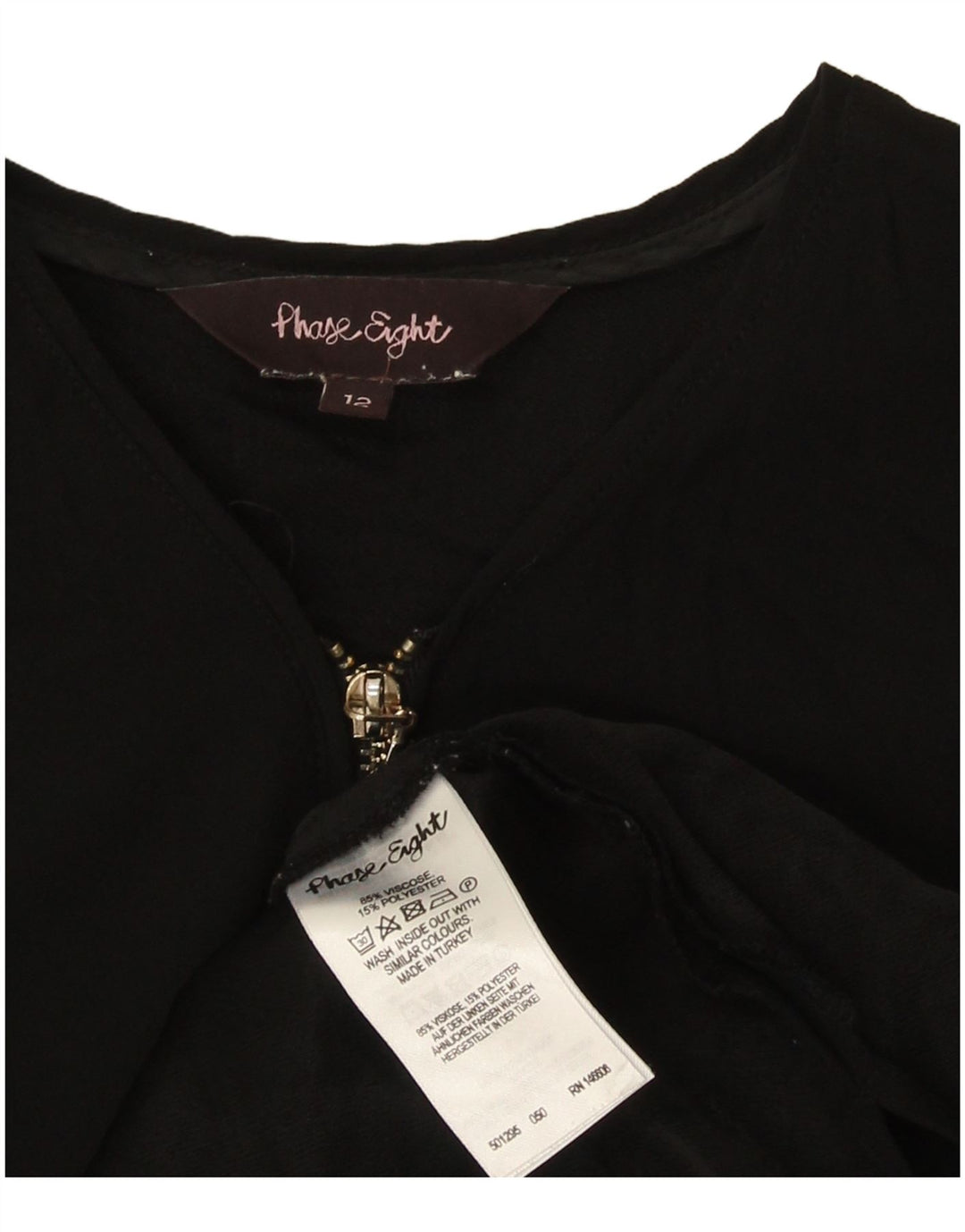 Blusa feminina Phase Eight UK 12 viscose preta média