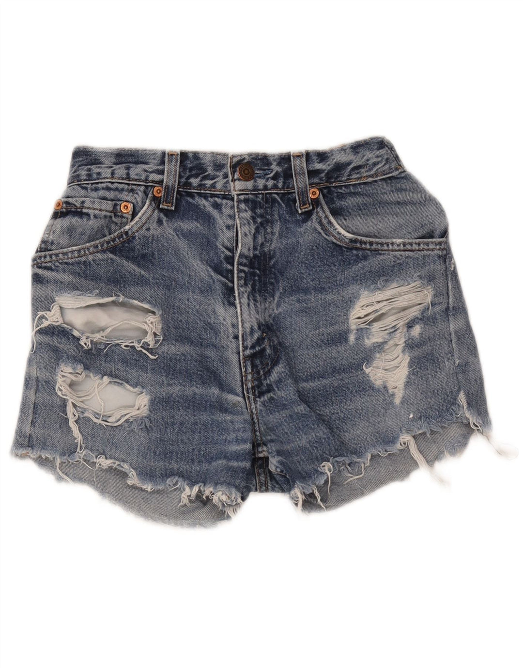 Shorts jeans feminino Levi's desgastado W24 XS azul