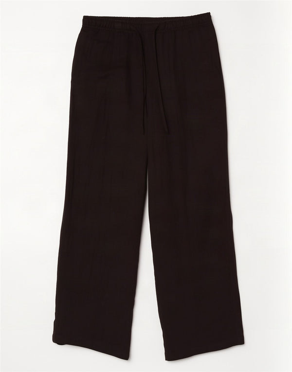 Zara Calça Chino Feminina Cintura Alta Perna Larga XL W32 L31 Preto Lyocell