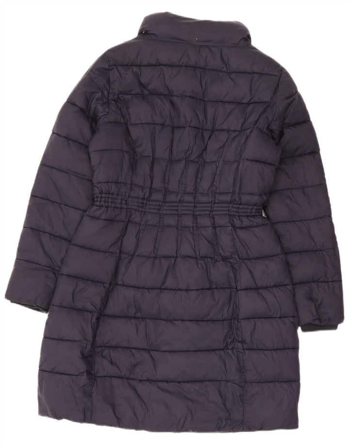 Casaco acolchoado feminino Monsoon UK 14 médio azul marinho nylon