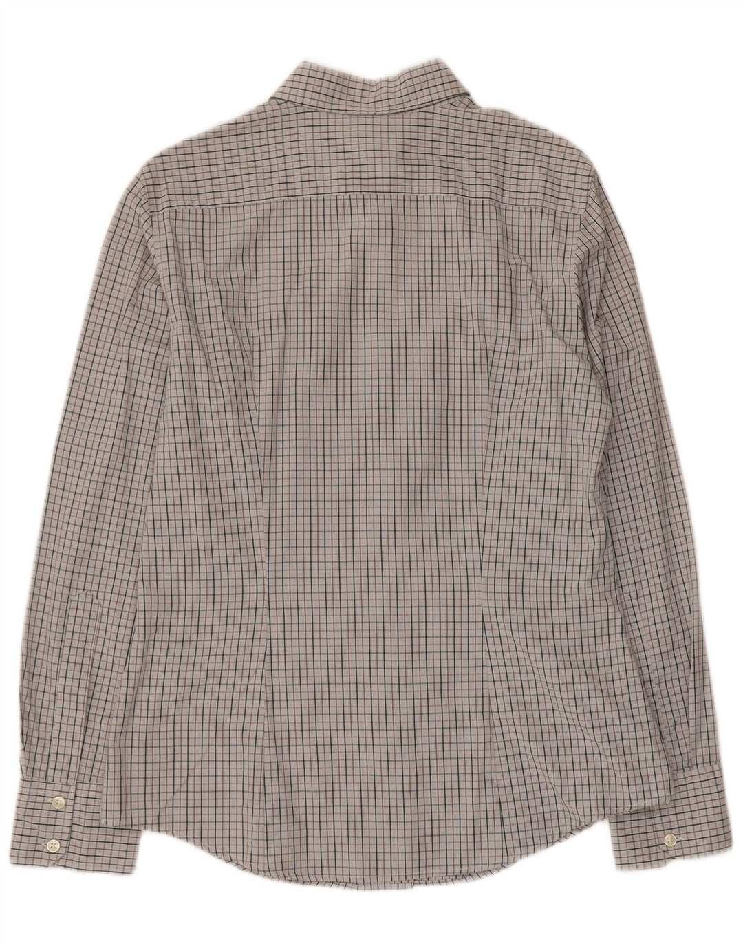 Camisa feminina Benetton UK 14 grande algodão cinza