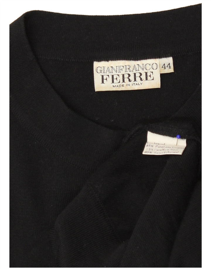 Gianfranco Ferre Vestido feminino estampado com cintura baixa IT 44 médio preto