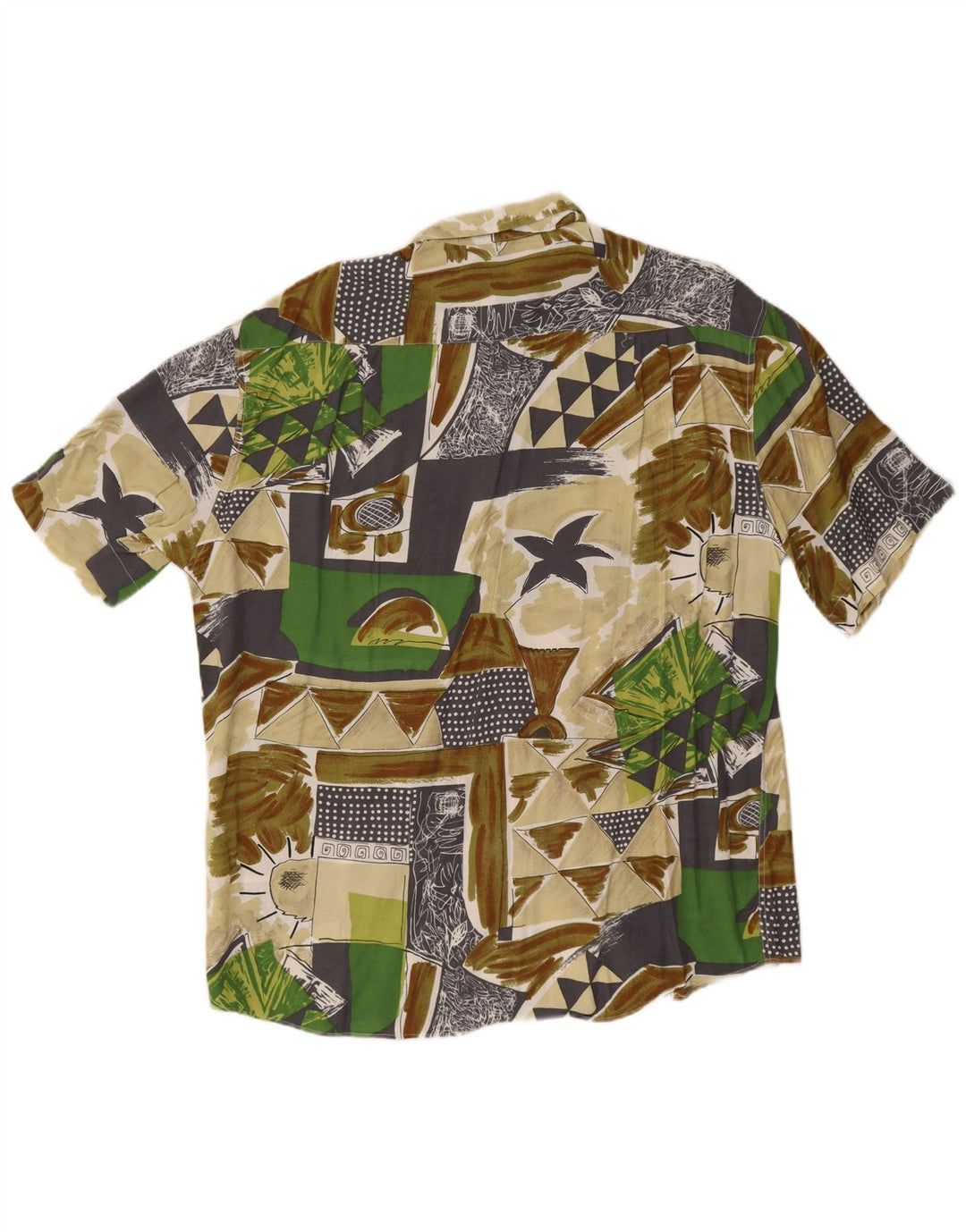 Camisa masculina manga curta Rodrigo tamanho 41 16 grande multicolorida geométrica