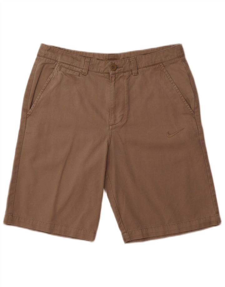 NIKE Masculino Chino Shorts Médio W30 Marrom Algodão