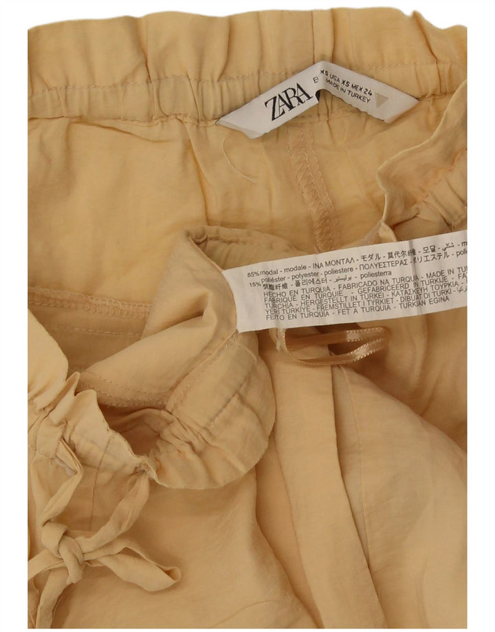 Calça quente feminina Zara Reino Unido 4 XS W24 Bege Modal