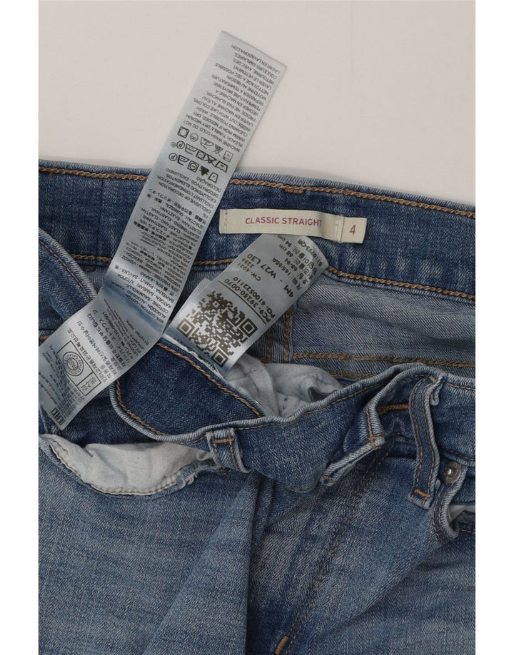 Jeans feminino clássico reto LEVI'S US 4 pequeno W27 L30 algodão azul