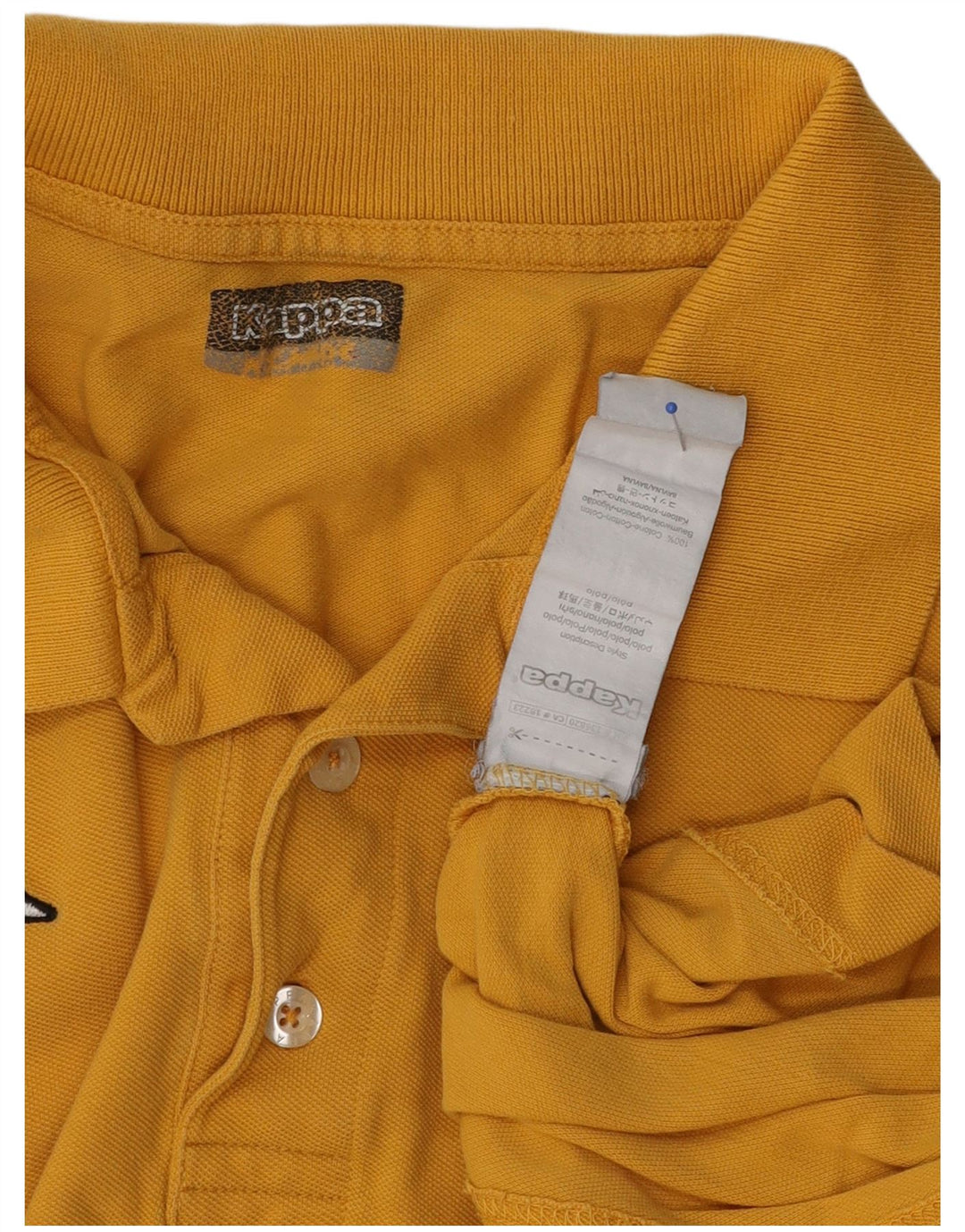 Camisa polo masculina Kappa grande algodão amarelo