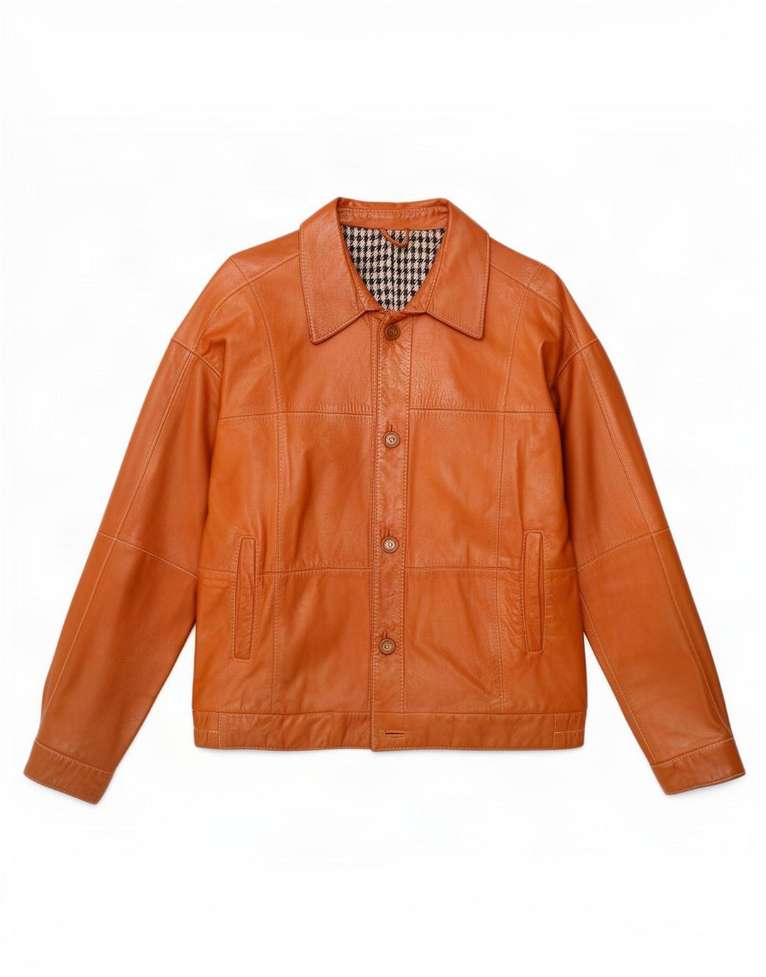 Jaqueta de couro masculina vintage UK 38 marrom médio
