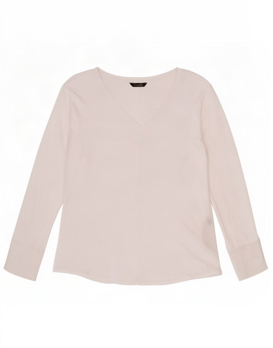 Blusa feminina Massimo Dutti transparente manga comprida Reino Unido 12 médio branco Lyocell