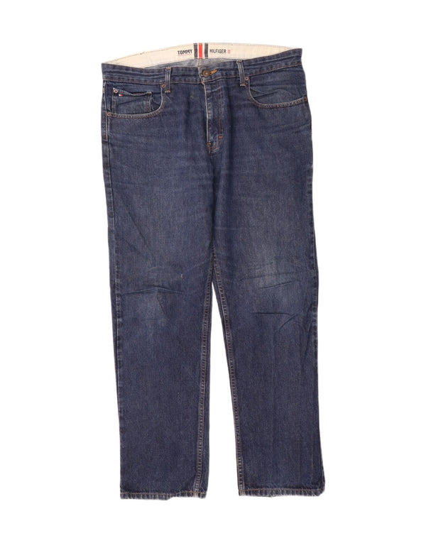Jeans retos masculinos Tommy Hilfiger W36 L32 algodão azul