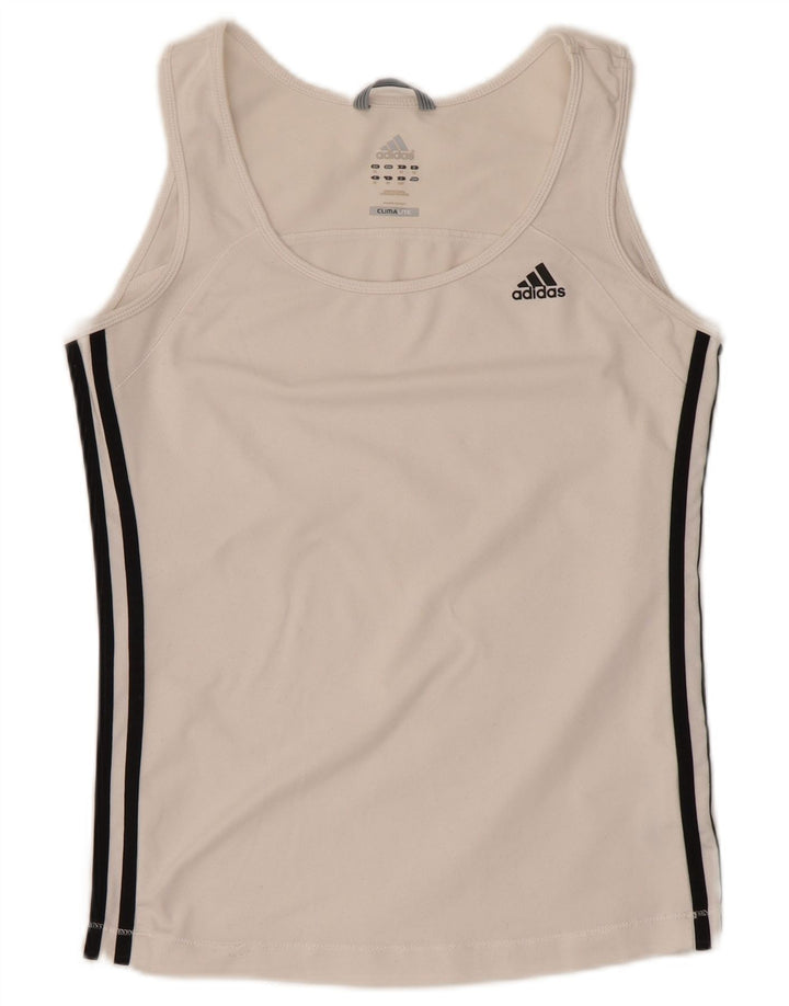 ADIDAS Womens Climalite Vest Top UK 16 Grande Poliéster Branco