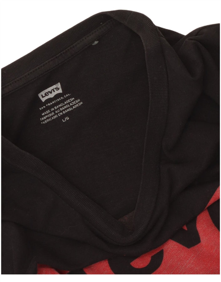 Camiseta feminina gráfica Levi's UK 14 grande preta