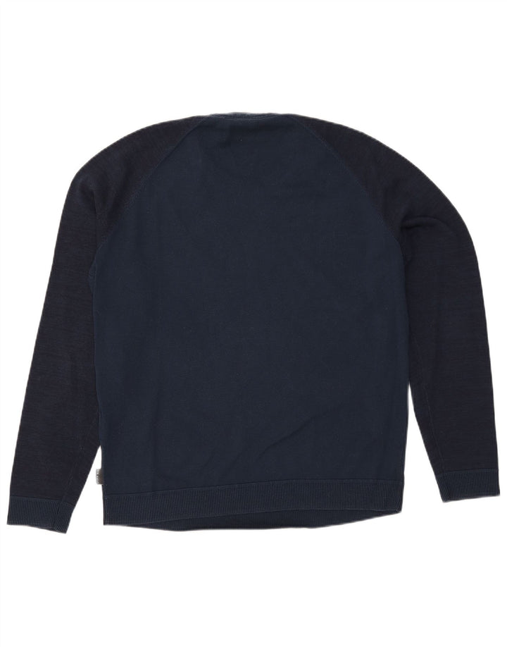 Suéter feminino Ted Baker com gola redonda tamanho 6 2XL azul marinho