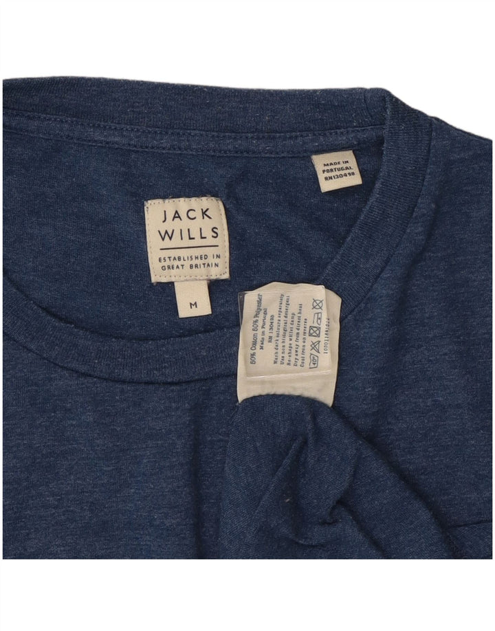 Camiseta masculina gráfica JACK WILLS algodão manchado azul médio