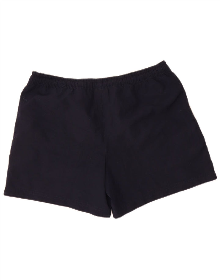 Shorts esportivos femininos Adidas UK 8 pequeno azul marinho poliéster