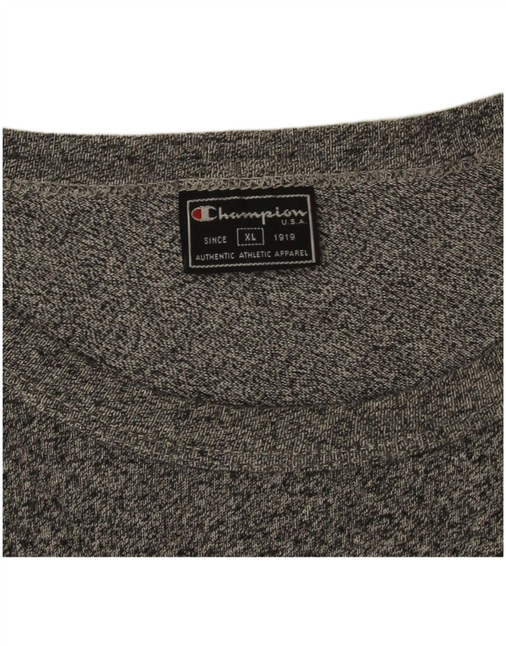 Camiseta gráfica masculina Champion XL cinza manchada