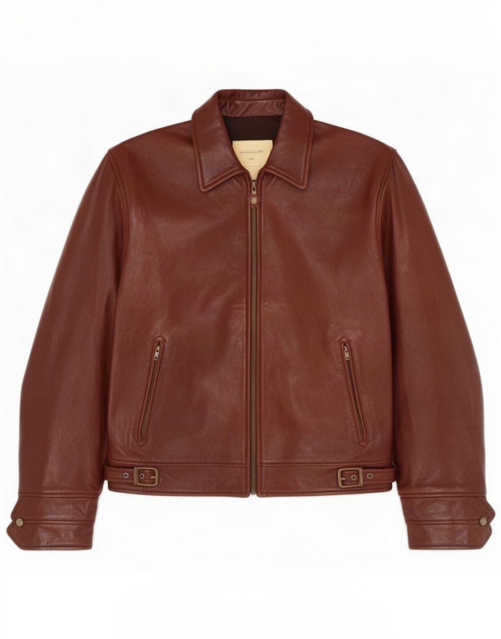 Jaqueta de couro masculina vintage IT 54 2XL Marrom