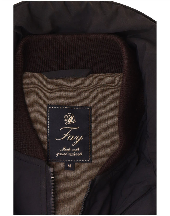 Jaqueta utilitária masculina FAY UK 38 poliéster azul marinho médio