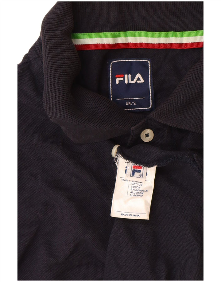 Camisa polo masculina Fila IT 48 pequena algodão azul marinho