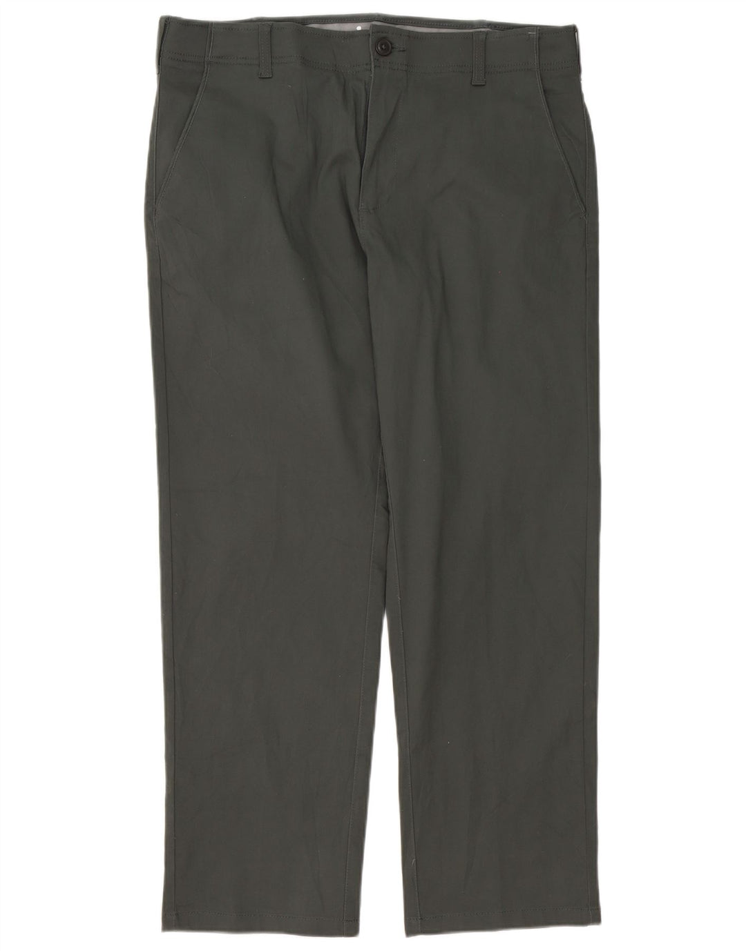 Lee Mens Regular Chino Calças W36 L30 Algodão Cinza
