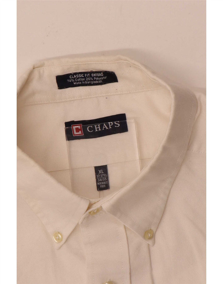 Camisa masculina Chaps Classic Fit tamanho 17 1/2 XL algodão branco
