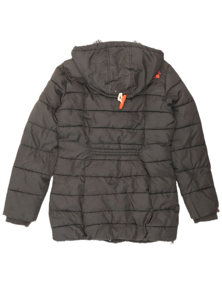 Jaqueta acolchoada com capuz feminina Superdry UK 14 poliéster cinza médio