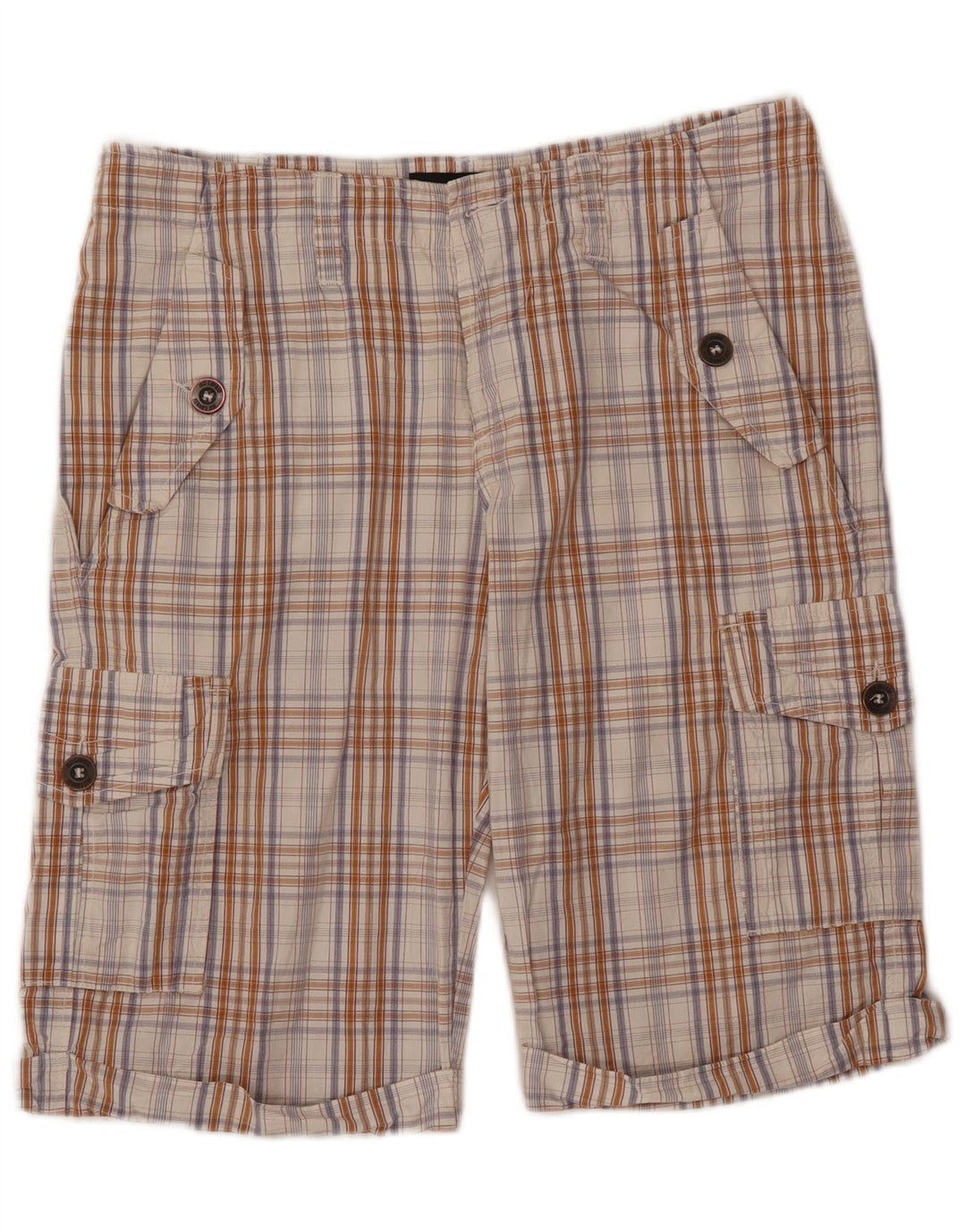 Shorts cargo masculino Just Cavalli W36 grande xadrez bege