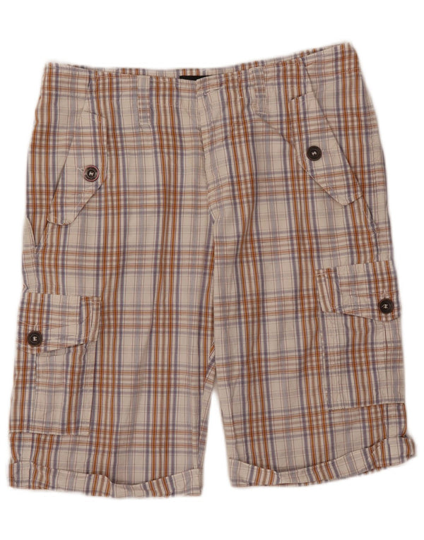 Shorts cargo masculino Just Cavalli W36 grande xadrez bege