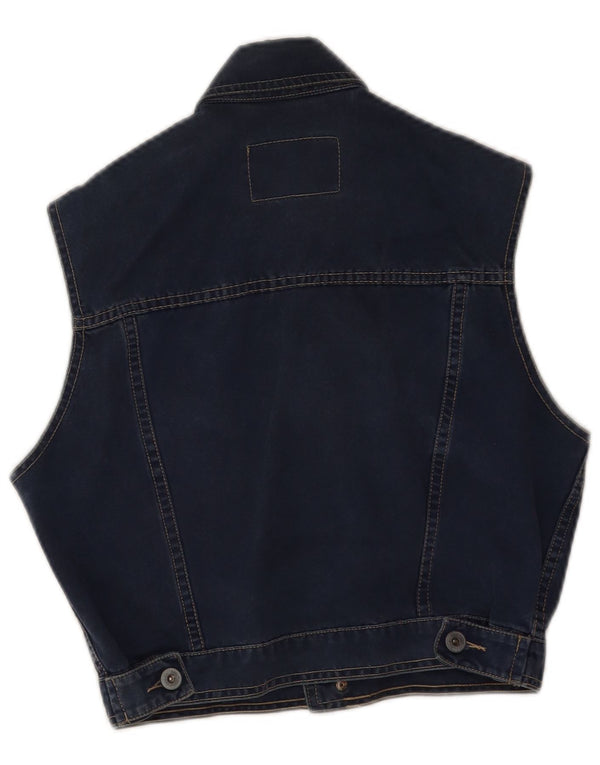 Colete jeans feminino Teddy Smith UK 14 grande azul marinho