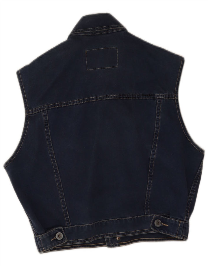 Colete jeans feminino Teddy Smith UK 14 grande azul marinho