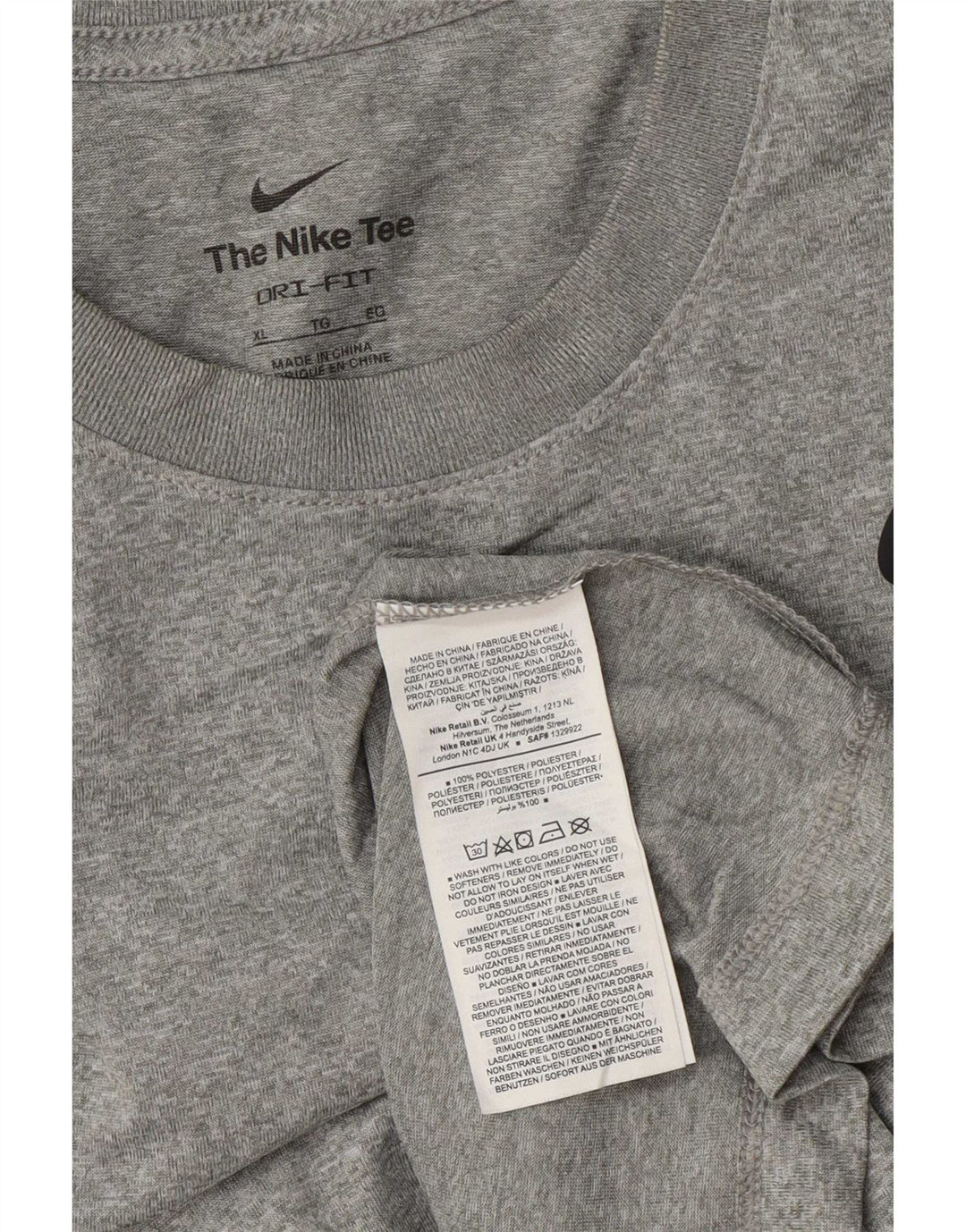 Nike Mens Dri Fit Top Manga Longa XL Cinza Poliéster Flecked