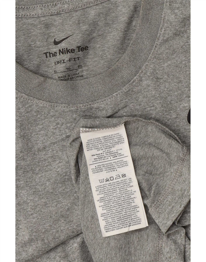 Nike Mens Dri Fit Top Manga Longa XL Cinza Poliéster Flecked