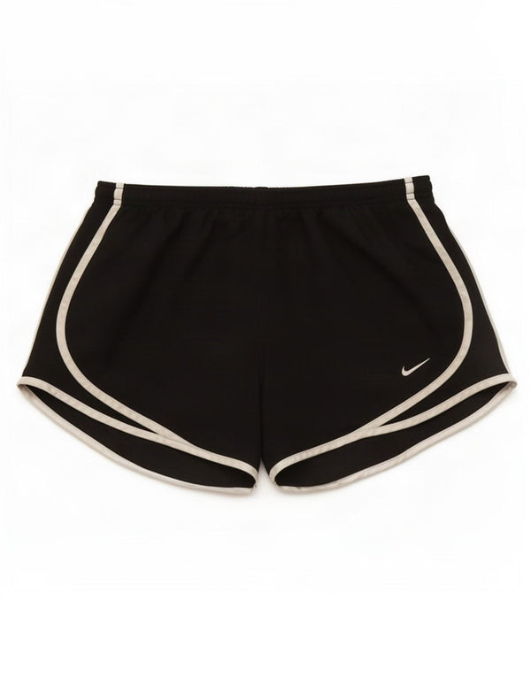Shorts esportivos femininos Nike Dri Fit UK 12 poliéster preto médio