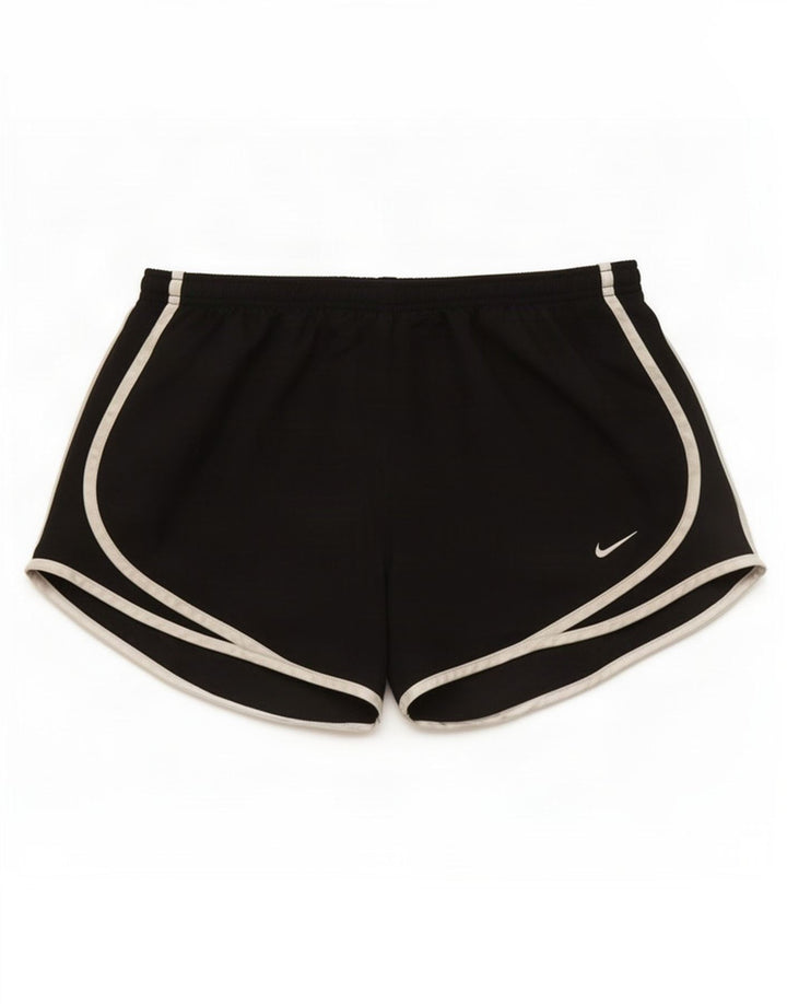 Shorts esportivos femininos Nike Dri Fit UK 12 poliéster preto médio
