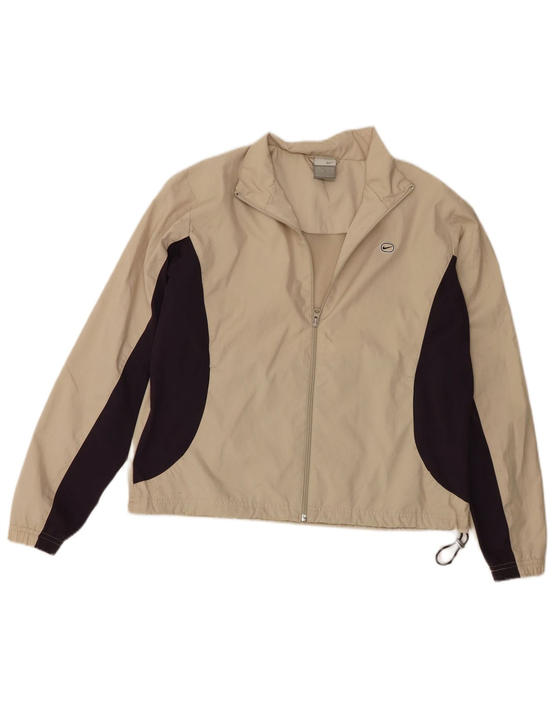 Nike Womens Tracksuit Top Jacket UK 10/12 Médio Bege Colourblock