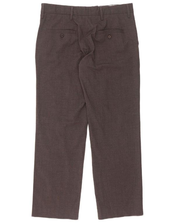 Zara Calça masculina reta casual média W32 L29 poliéster cinza
