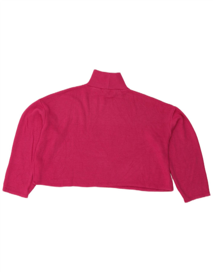 Zara Womens Crop Oversized Top Manga Longa Reino Unido 12 Poliéster Rosa Médio
