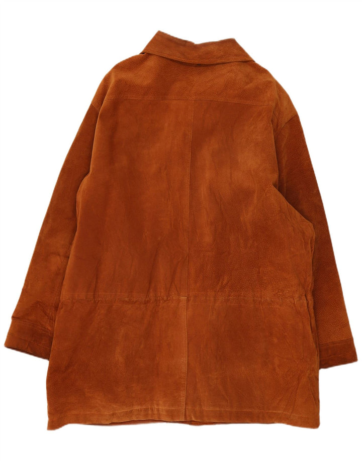Sobretudo de camurça masculino vintage UK 44 2XL marrom