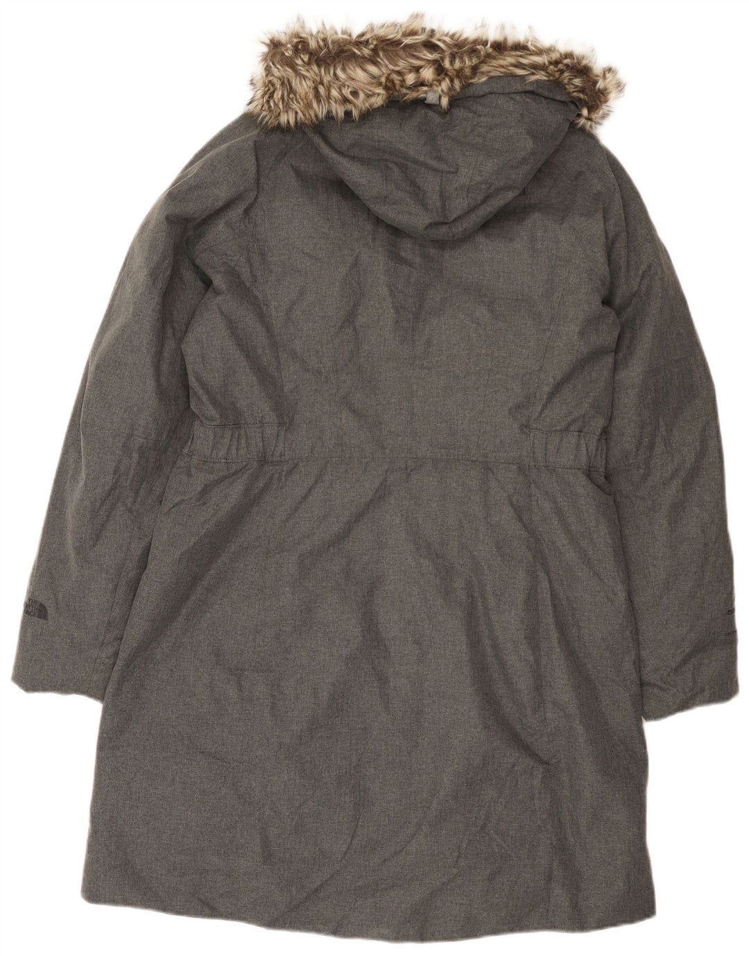 Casaco acolchoado com capuz feminino The North Face UK 16 grande poliéster cinza