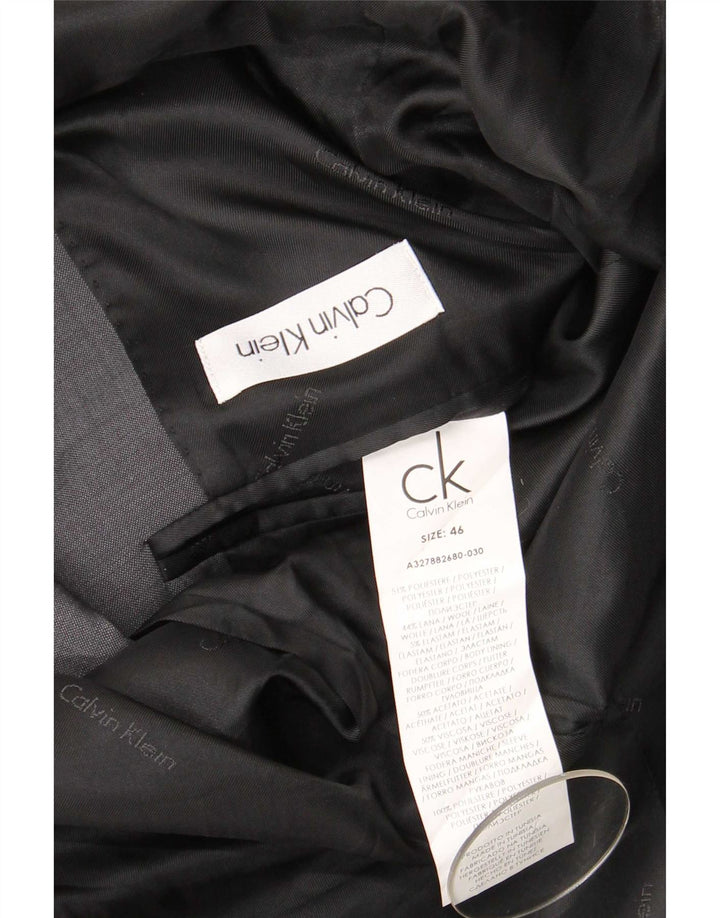 Jaqueta Blazer Masculina Calvin Klein com 2 Botões IT 46 Poliéster Cinza Pequeno
