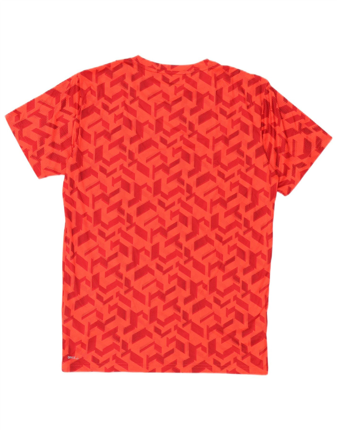 Puma Mens T-Shirt Top Pequeno Poliéster Geométrico Vermelho