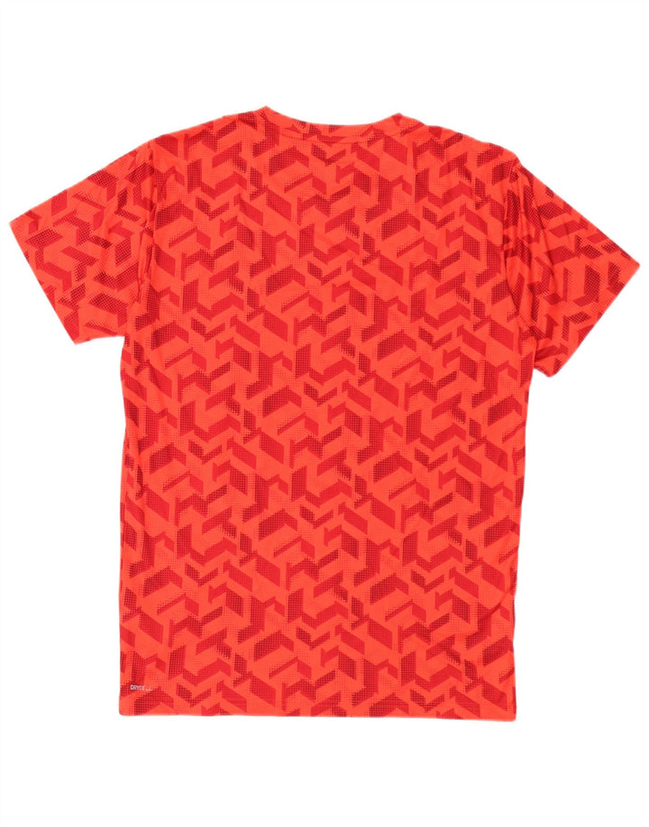 Puma Mens T-Shirt Top Pequeno Poliéster Geométrico Vermelho