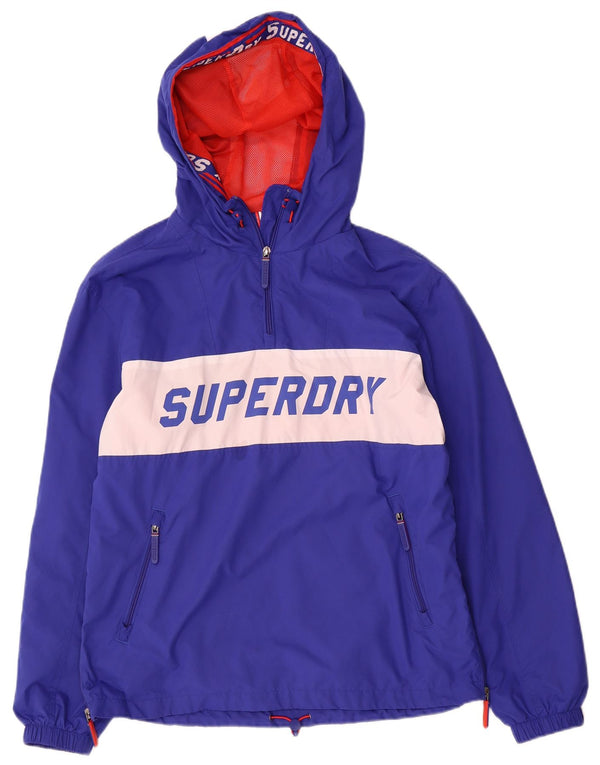 Jaqueta masculina superdry com capuz gráfico Anorak UK 36 pequeno bloco azul